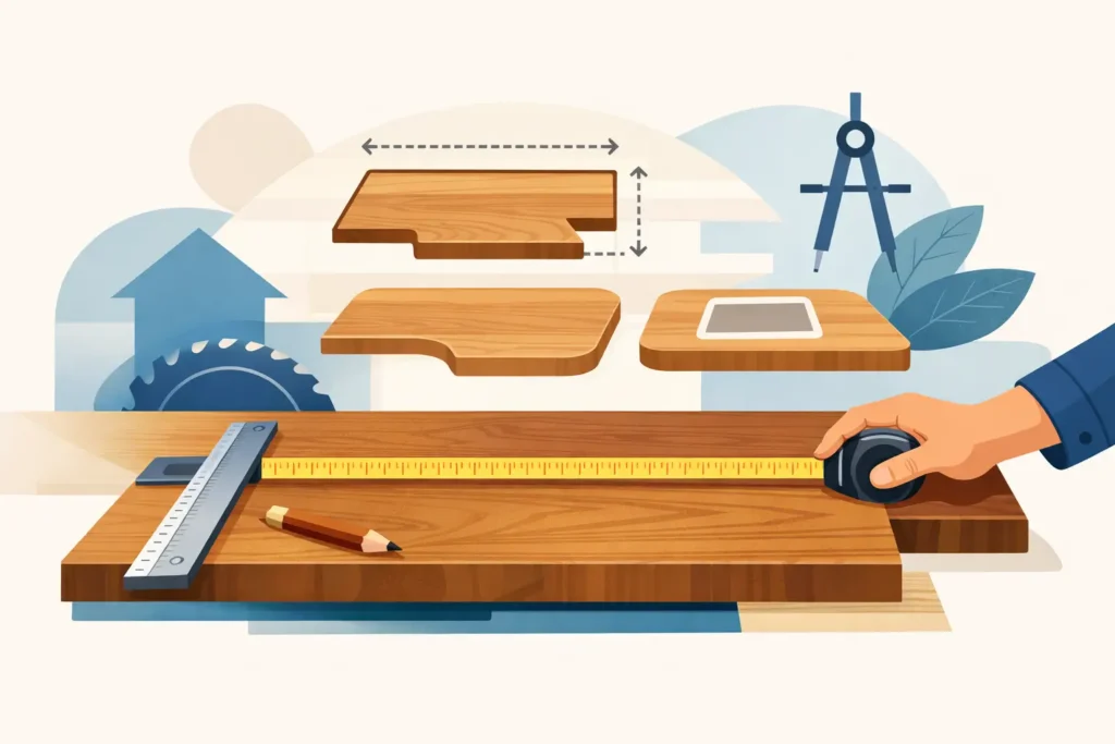 Custom Sizing for Wood Countertops