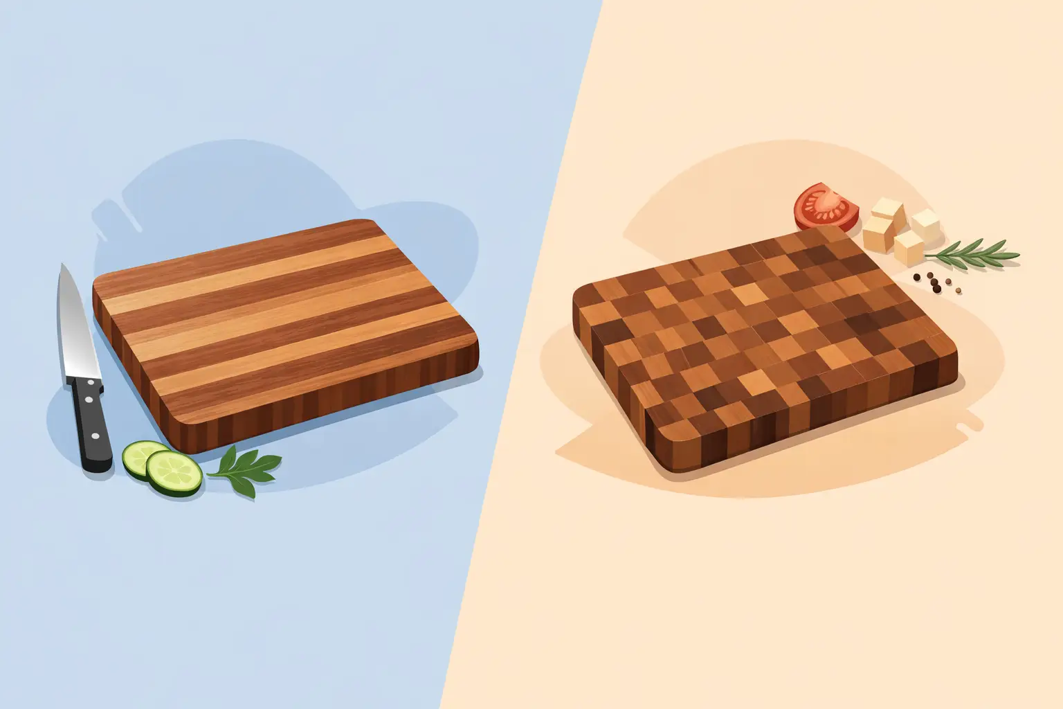 Edge Grain vs End Grain Cutting Board