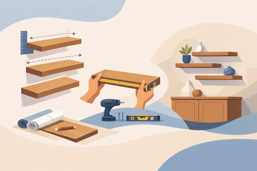 Floating Wood Shelves Custom Size Guide