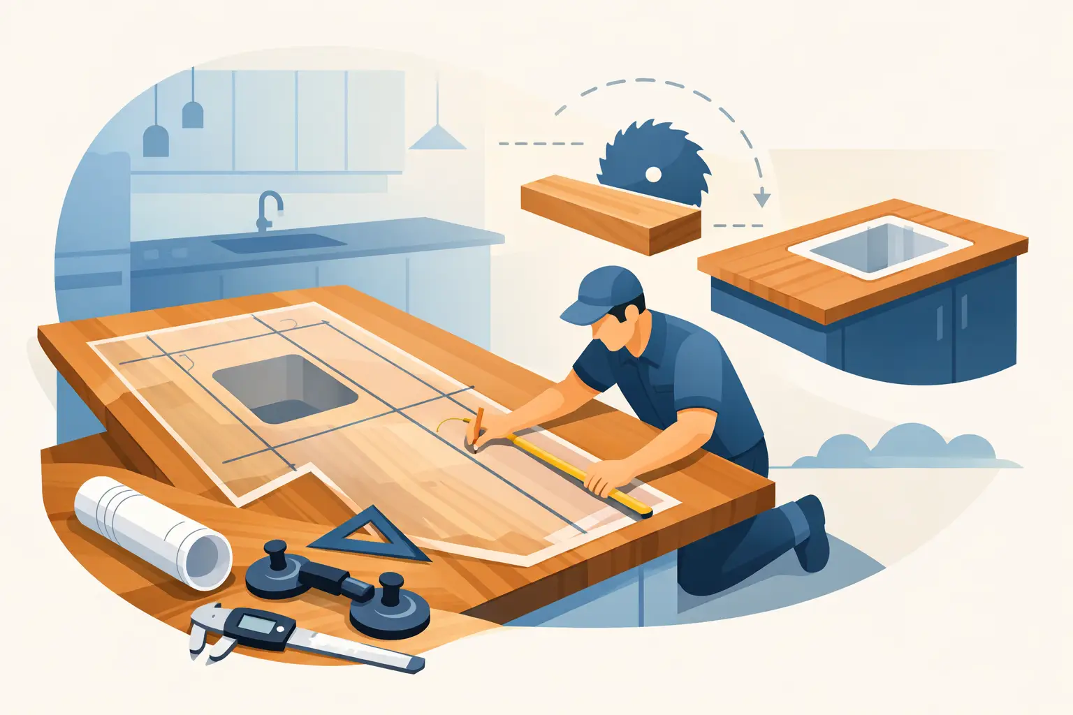 A Guide to Countertop Templating for Custom Wood