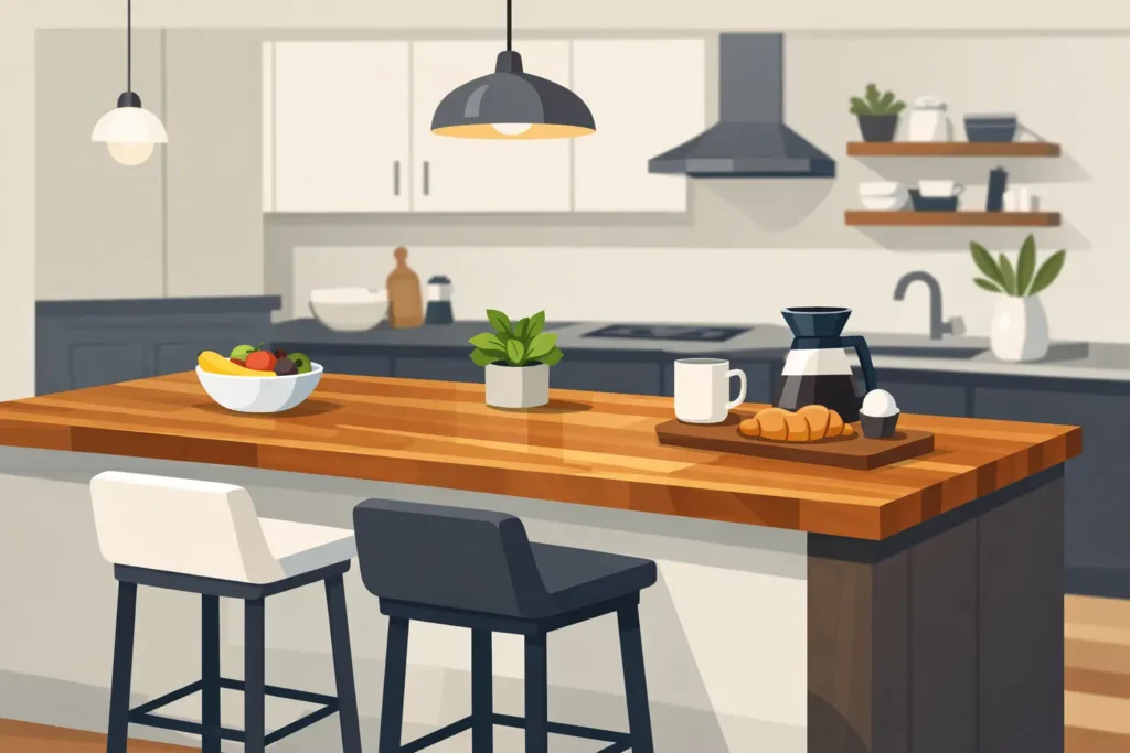 Breakfast Bar Transformation With Butcher Block