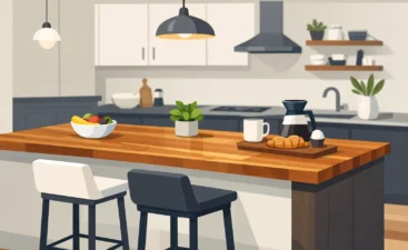 Breakfast Bar Transformation With Butcher Block