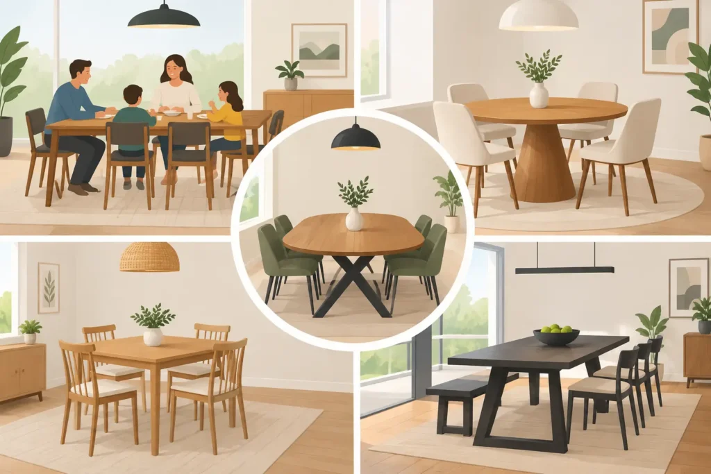 Best Dining Table Shapes for Real Family Homes